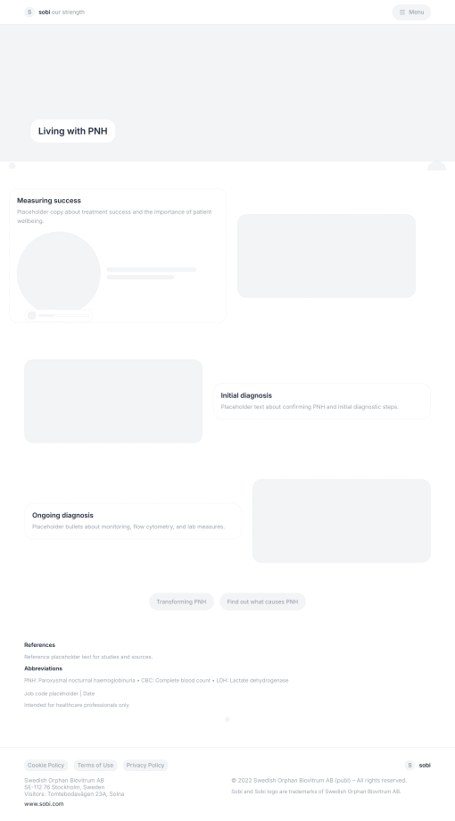Sobi Living with PNH Wireframe