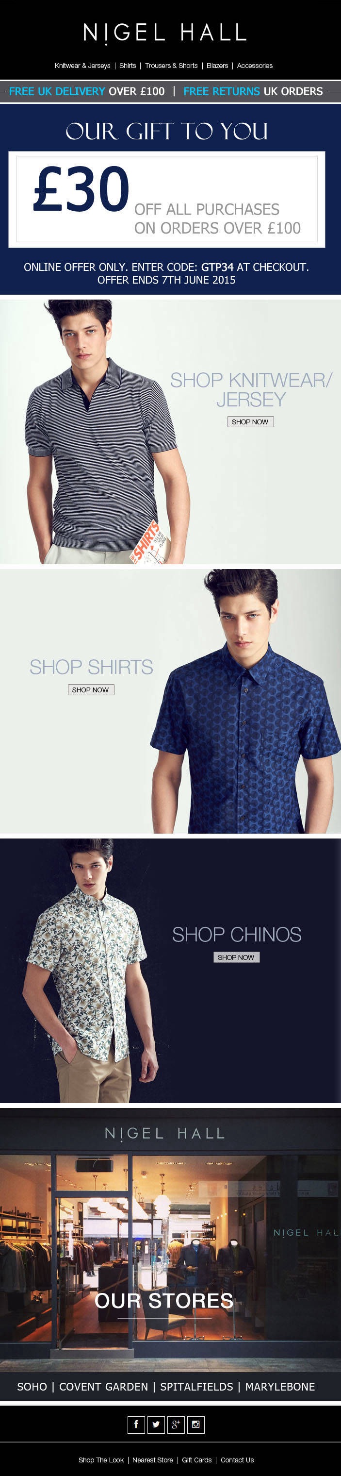 Nigel Hall mens Wear