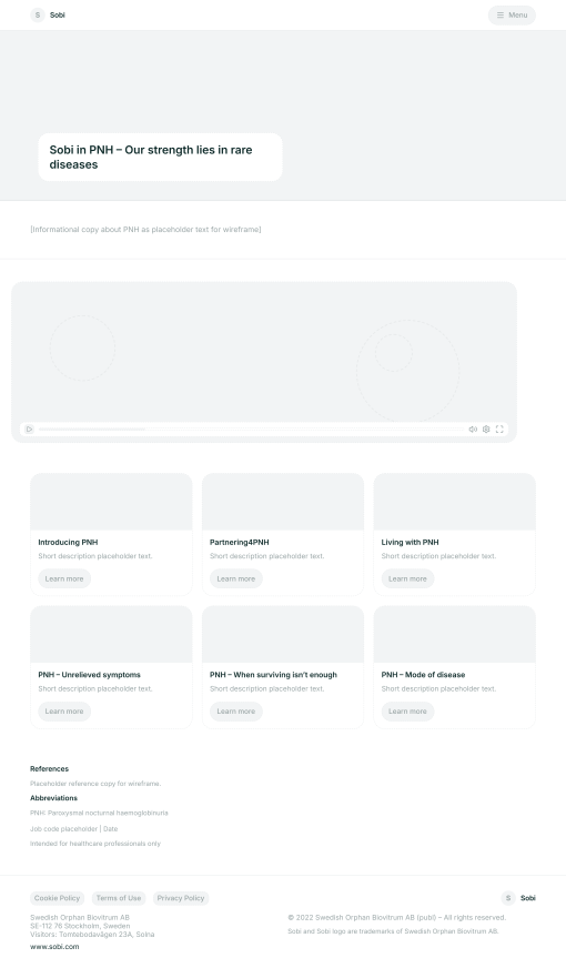 Sobi PNH Home Wireframe