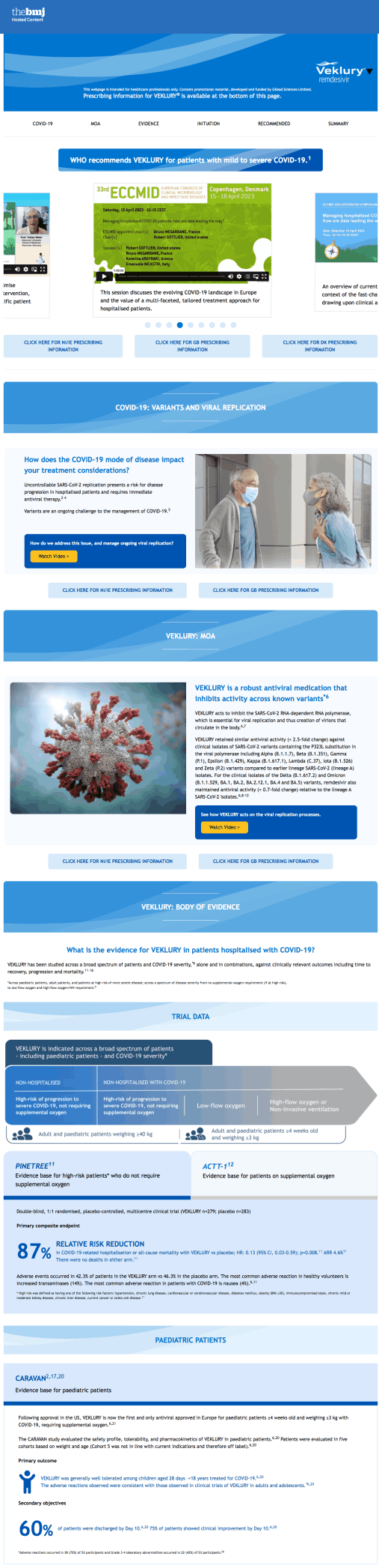 Veklury home page